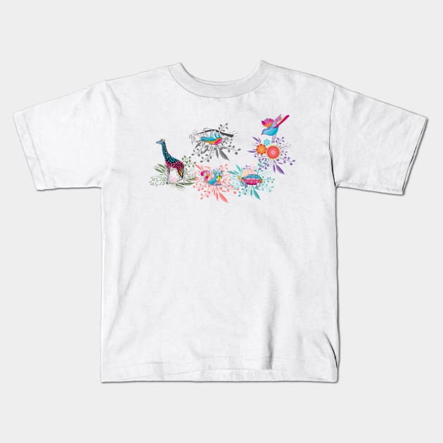 Spring Animals going to the Jungle Kids T-Shirt by famenxt